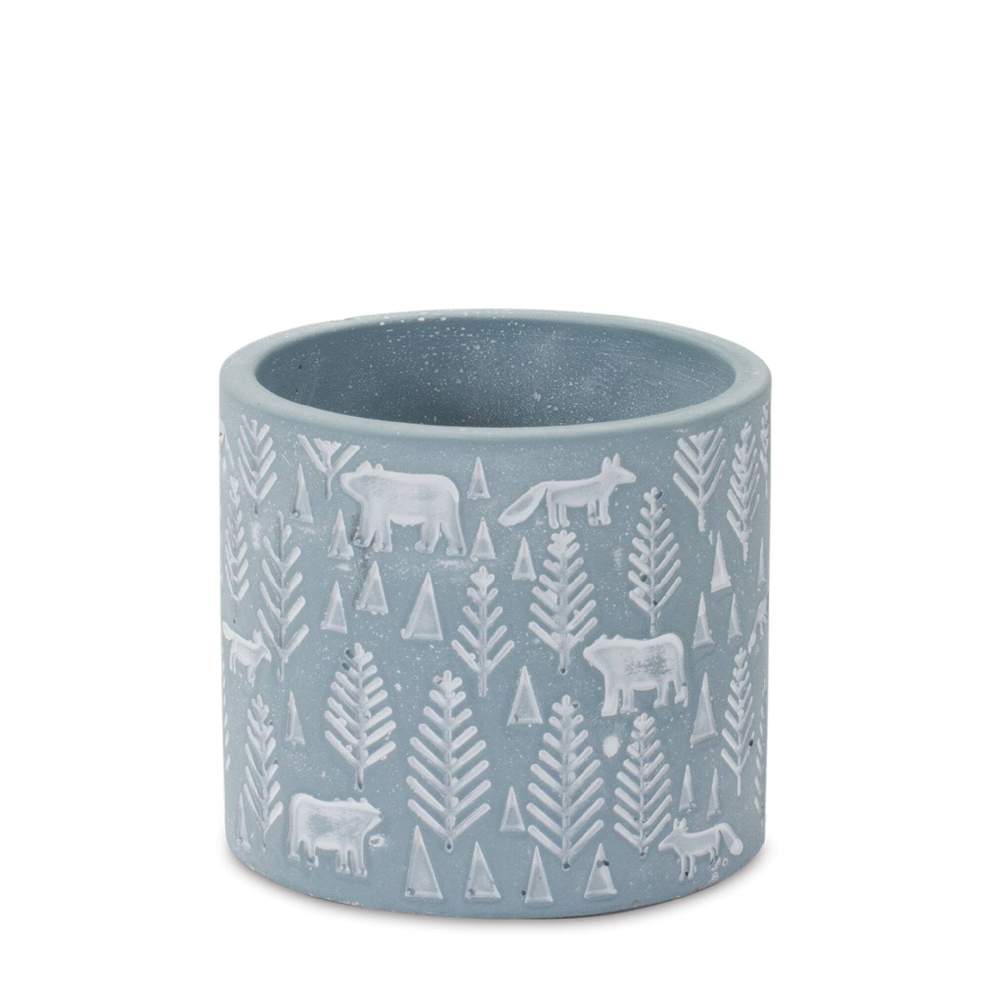 Woodland Winter Stone Planter Set